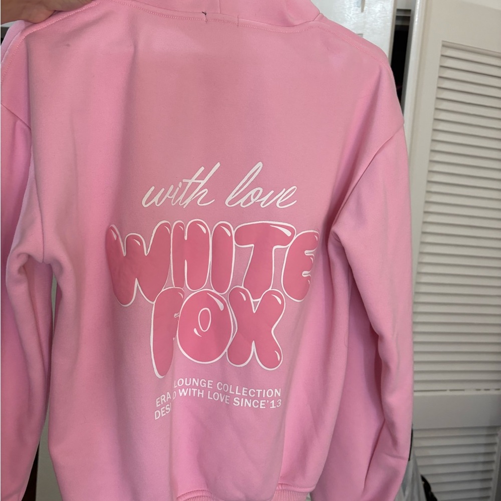 White Fox Pink Hoodie